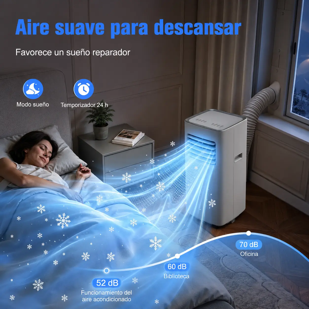 Aire acondicionado portátil silencioso, por debajo de 52 dB — imagen 8